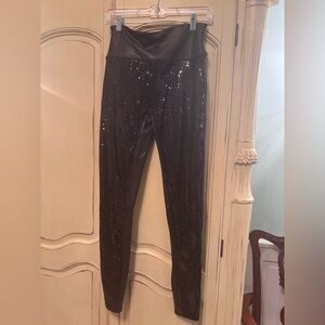SPANX Black Sequin Embellished Leggings